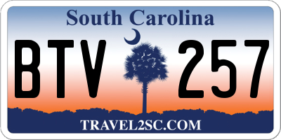 SC license plate BTV257