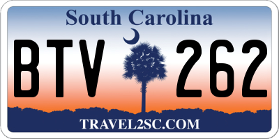 SC license plate BTV262