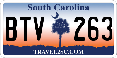 SC license plate BTV263