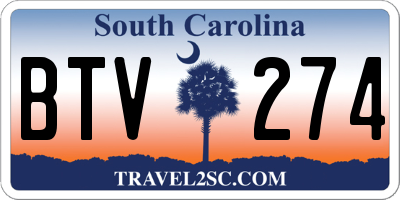 SC license plate BTV274