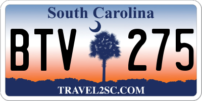 SC license plate BTV275