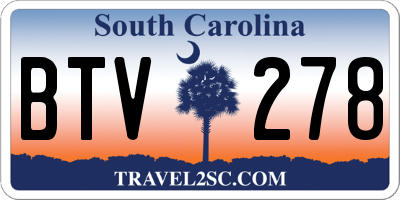 SC license plate BTV278