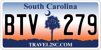 SC license plate BTV279