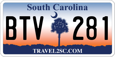 SC license plate BTV281