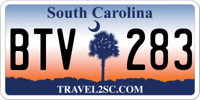 SC license plate BTV283