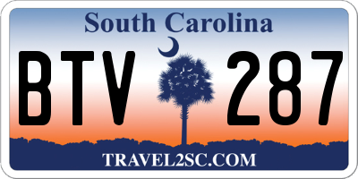 SC license plate BTV287