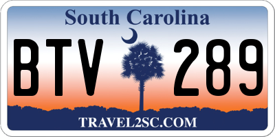 SC license plate BTV289
