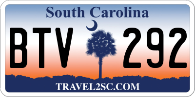 SC license plate BTV292