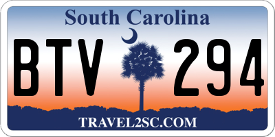 SC license plate BTV294