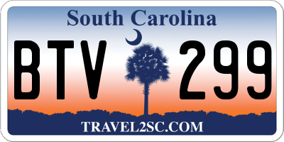SC license plate BTV299