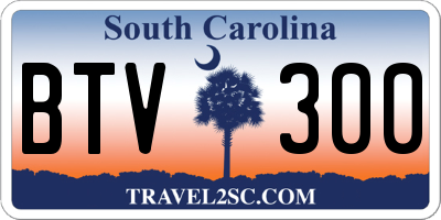 SC license plate BTV300