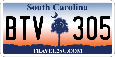 SC license plate BTV305