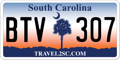 SC license plate BTV307