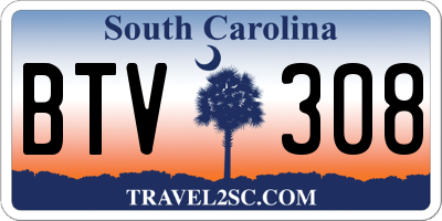 SC license plate BTV308