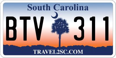 SC license plate BTV311