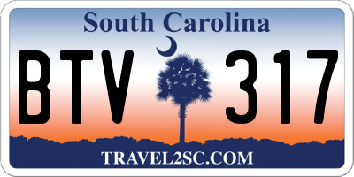 SC license plate BTV317