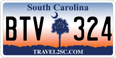 SC license plate BTV324