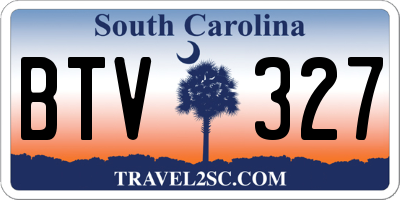SC license plate BTV327