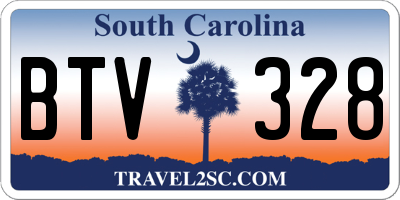 SC license plate BTV328