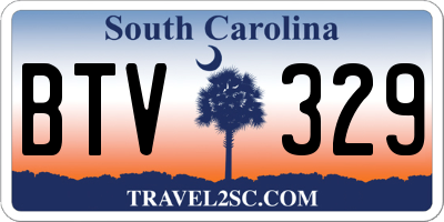 SC license plate BTV329