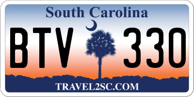 SC license plate BTV330