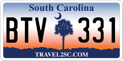 SC license plate BTV331