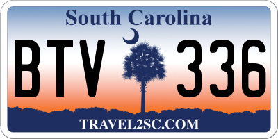 SC license plate BTV336