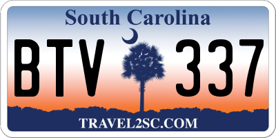 SC license plate BTV337