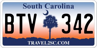SC license plate BTV342