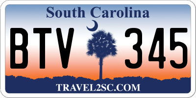 SC license plate BTV345