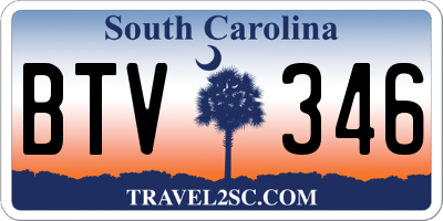 SC license plate BTV346