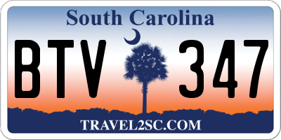 SC license plate BTV347