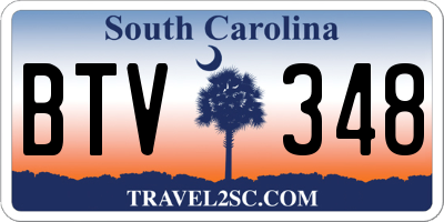 SC license plate BTV348