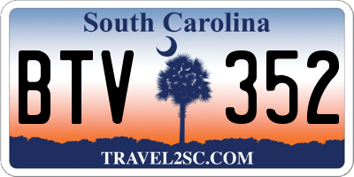 SC license plate BTV352