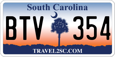 SC license plate BTV354