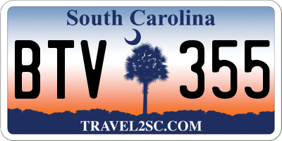 SC license plate BTV355