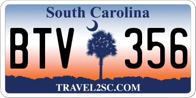 SC license plate BTV356