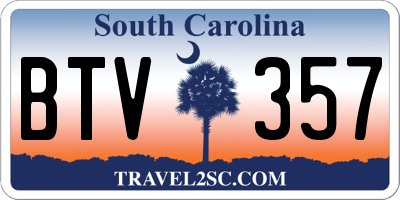 SC license plate BTV357
