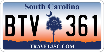 SC license plate BTV361