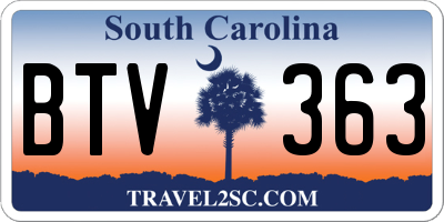 SC license plate BTV363