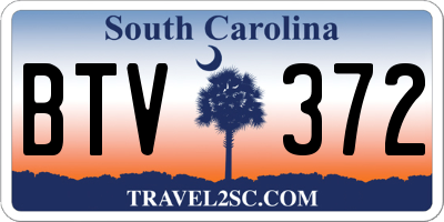 SC license plate BTV372