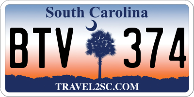SC license plate BTV374