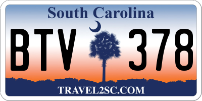 SC license plate BTV378