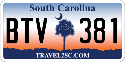 SC license plate BTV381