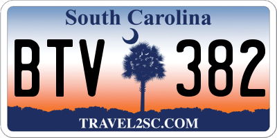 SC license plate BTV382