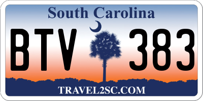 SC license plate BTV383
