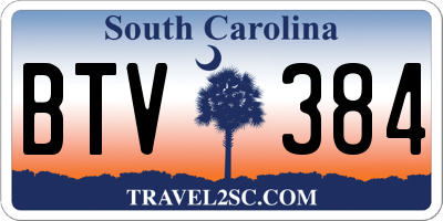 SC license plate BTV384