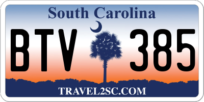 SC license plate BTV385