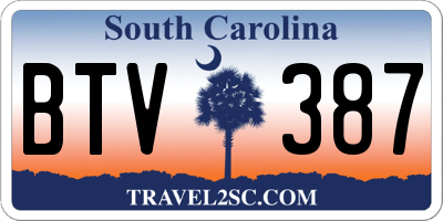 SC license plate BTV387