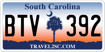 SC license plate BTV392